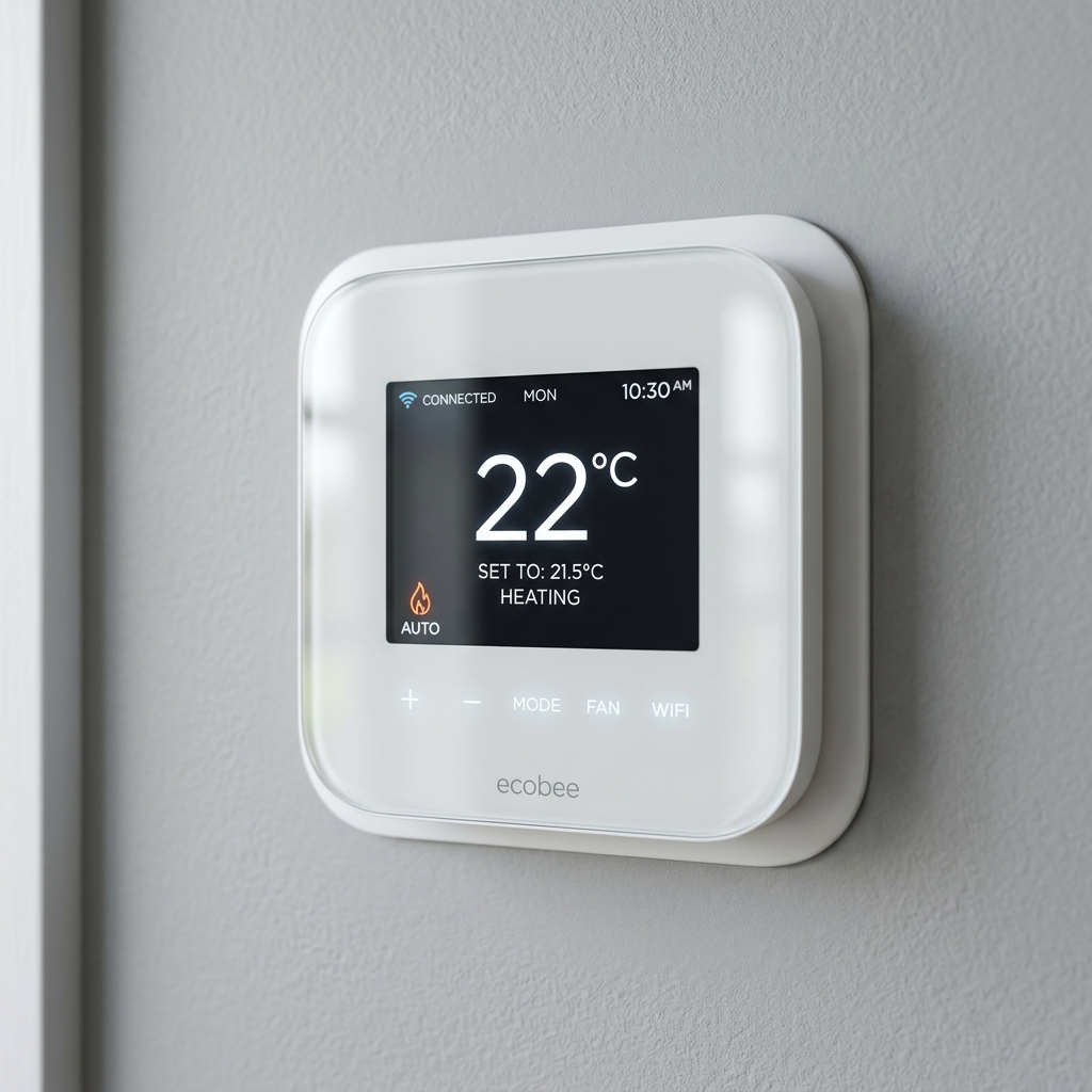 Termostato Wi-Fi moderno instalado